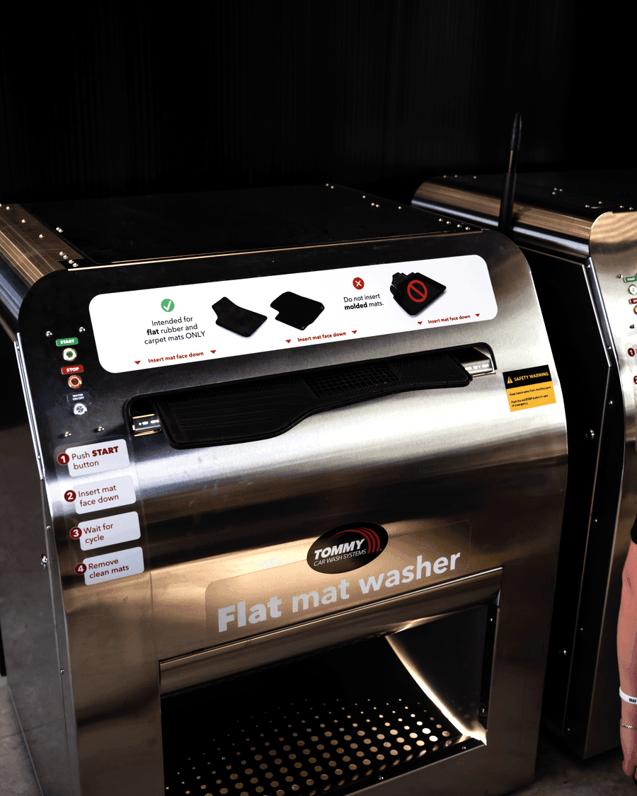 The self-serve floor mat washer